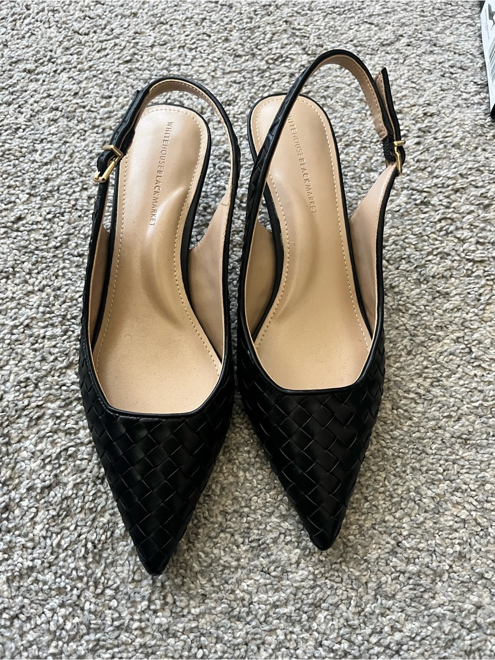 WHBM Black Slingback Heels - Picture 3 of 5